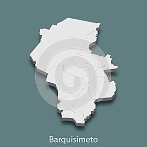 3d isometric map of Barquisimeto is a city of Venezuela photo