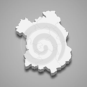 3d isometric map of Fejer is a county of Hungary