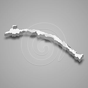 3d isometric map of Guna-Yala is a province of Panama photo