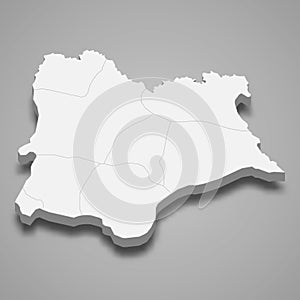 3d isometric map of Kirklareli is a province of Turkey photo
