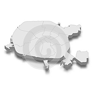 3d isometric map of Minsk City is a Capital of Belarus