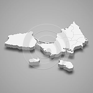 3d isometric map of Nueva Esparta is a state of Venezuela