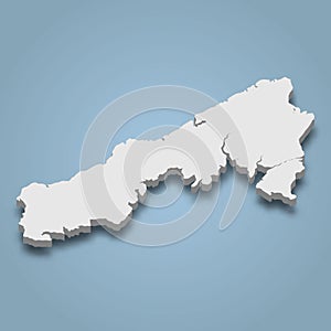 3d isometric map of Tawitawi is an island in Philippines