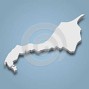 3d isometric map of Vendsyssel is an island in Denmark