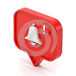 3D notification isometric isolated on white background