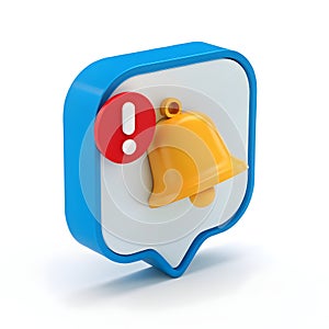 3D notification isometric isolated on white background