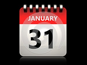 3d 31 january calendar photo