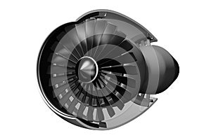 3D jet engine - front view/side view