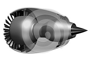 3D jet engine - side view