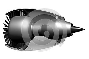 3D jet engine - side view