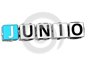 3D Junio Block Text on white background