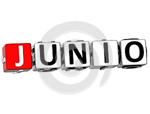 3D Junio Block Text on white background