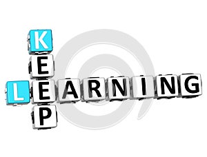 3D Keep Learning text Crossword