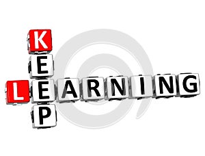 3D Keep Learning text Crossword