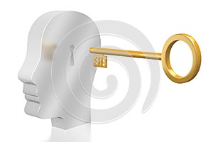 3D key/ password/ mind concept