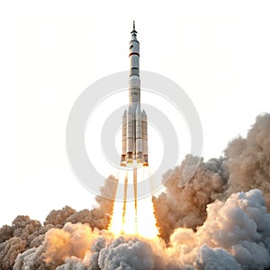 3D launching isolated on white background