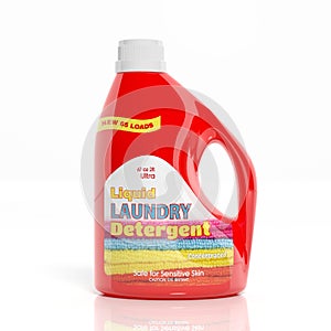 3D Laundry Detergent plastic bottle
