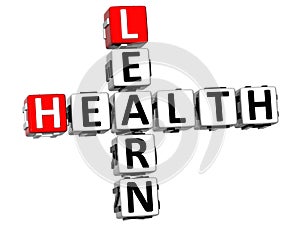 3D Learn Health Crossword on white background photo