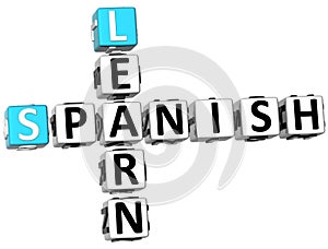 3D Learn Spanish Crossword