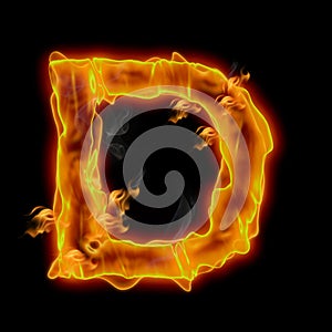 D - Letter of the Alphabet Made of Fire