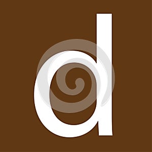 d letter on brown background