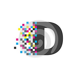 D letter, digital logo