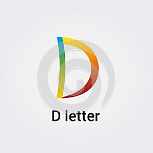 D Letter Icon Design Single Isolated Logo Design Brand Corporate Identity Rainbow Colors Template Vector Monogram Illustration