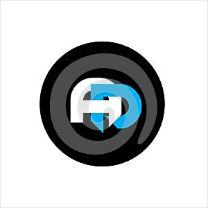 A D letter logo initial design.A D letter logo creative design