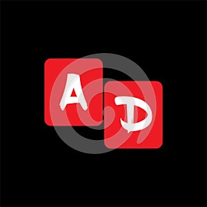 A D letter logo initial design.A D letter logo creative design