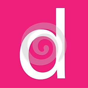 d letter on pink background