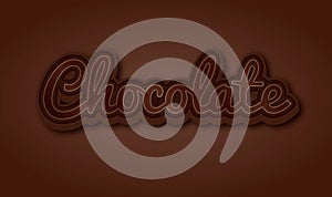 Choolate 3d letters text effect on dark coffee background, 3d text typography design editable text, modern alphabet 3d lettering