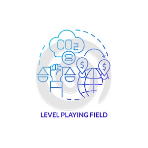 2D level playing field concept icon