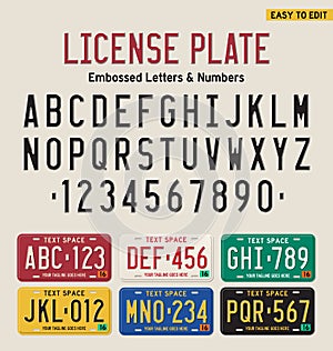 3d license plate font photo