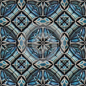 3d light blue kaleidoscopic fractal pattern