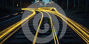 2d light trail yellow line with speed of future backdr ai generated