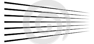 3d lines. Straight parallel stripes in perspective. Strips, streaks vanish, diminish. Horizon oblique, diagonal lines photo