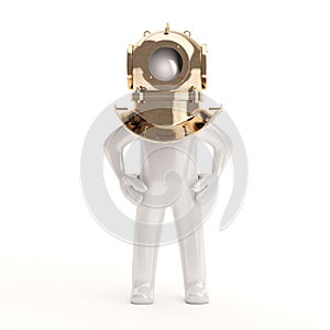 3d Little retro diver