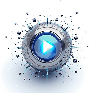 3D Live streaming icon isolated on a white background