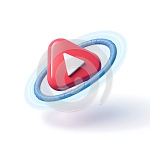 3D Live streaming icon isolated on a white background