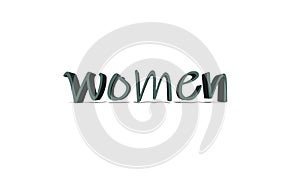 3d logo on color women photo