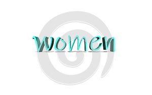 3d logo on color women photo