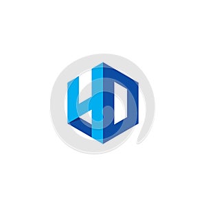 4D Logo Design. Simpe and modern design photo