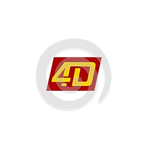 4D logo isolated on white background photo