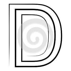 D logo studio letter d one line icon logotype font