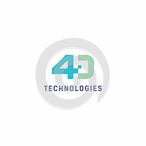 4D Logo Symbol. 4D Technology Logo photo