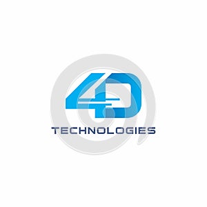 4D Logo Technology. 4D Icon photo