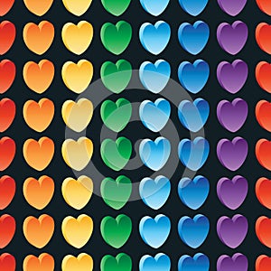 3d love rainbow seamless pattern