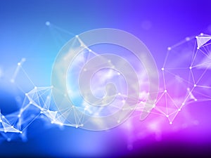 3D low poly plexus design with connecting lines and dots