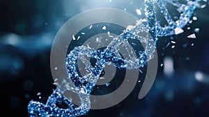 3d low poly style of a disintegrating dna double helix