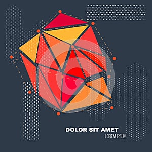 3D Low Polygon Geometry Background. Abstract Polygonal Geometric Shape. Lowpoly Minimal Style Art. Vector photo